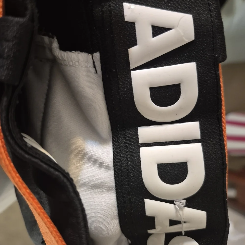 adidas Black Sweatpants with Orange Belt